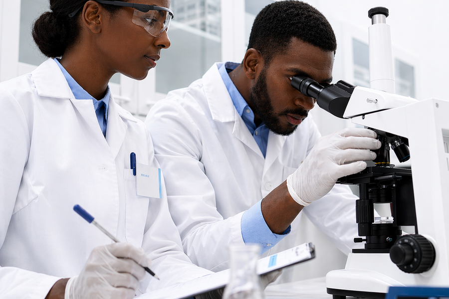 Scientists working in a lab